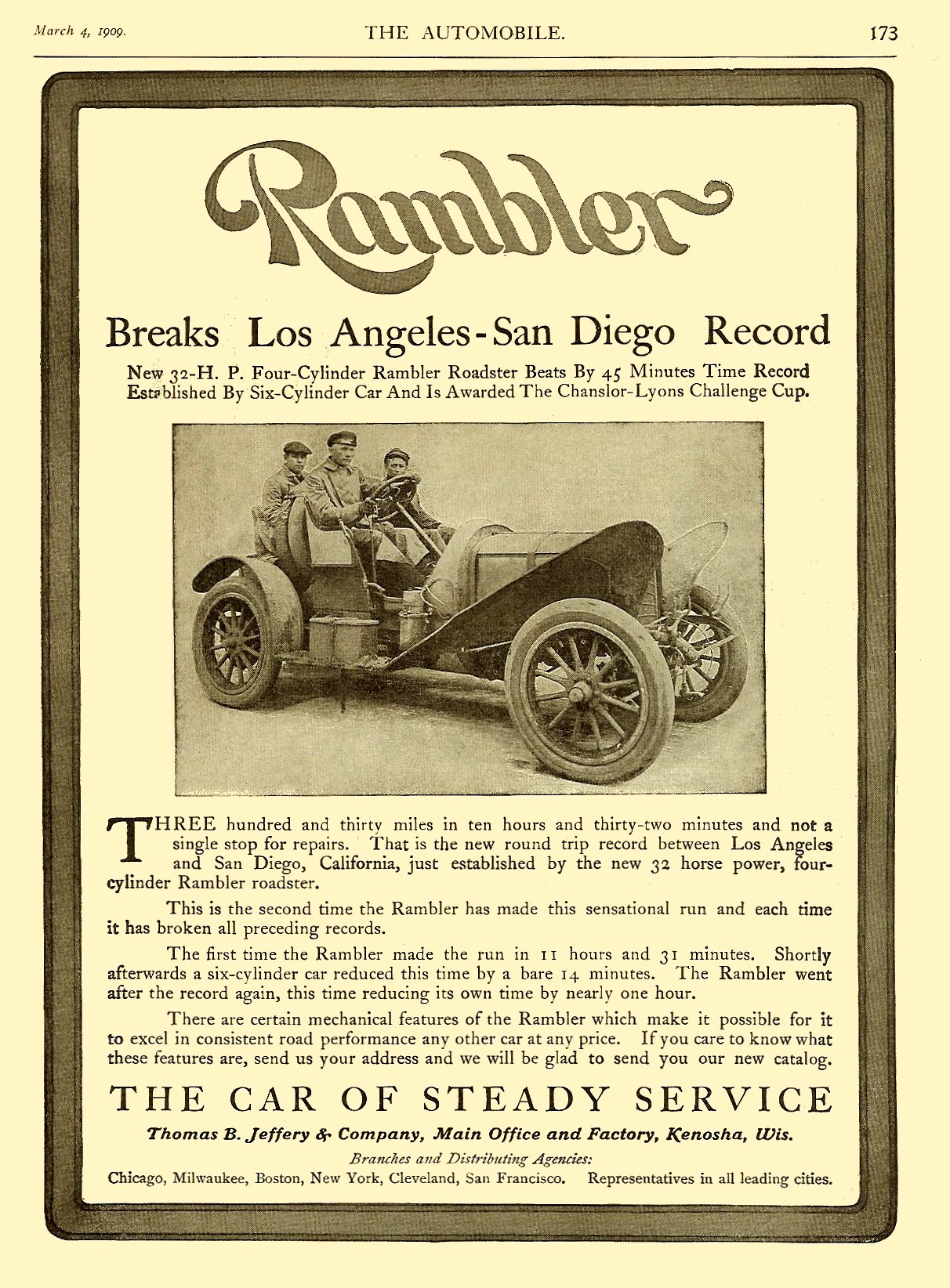 1909 Rambler Auto Advertising